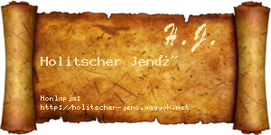 Holitscher Jenő névjegykártya